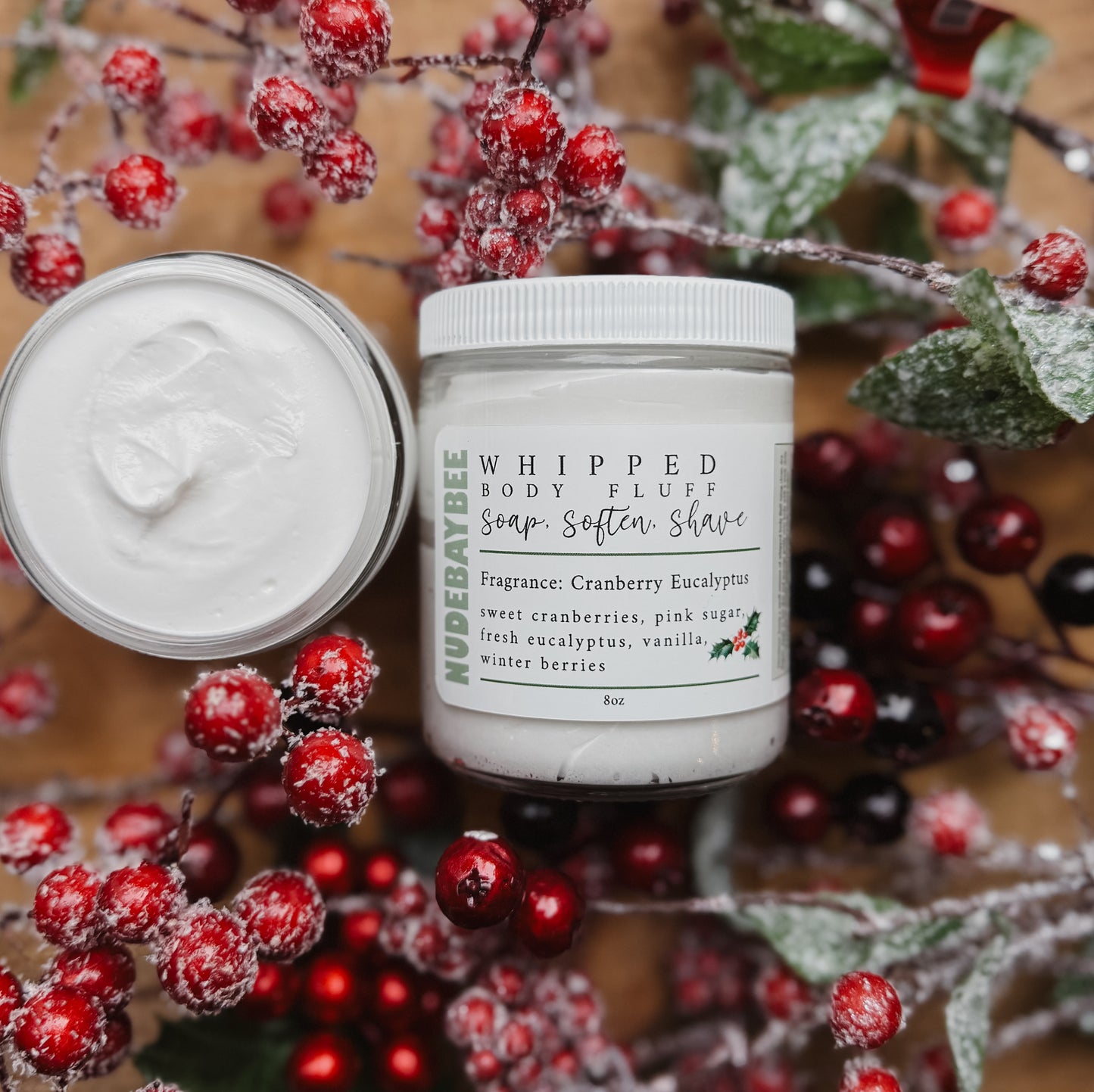 8oz Cranberry Eucalyptus Whipped Body Fluff
